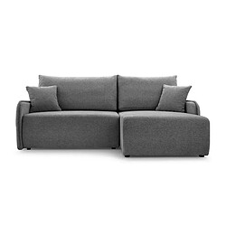 Casanova Canapé d'angle tissu chiné 4 places Gris Foncé - Gauche