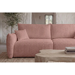 Acheter Casanova Canapé droit convertible velours côtelé 3 places Rose