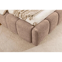 Casanova Lit coffre tissu bouclette 140x200cm Rose pas cher