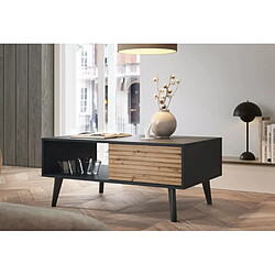 Casanova Table basse 1 tiroir en bois Marron et noir