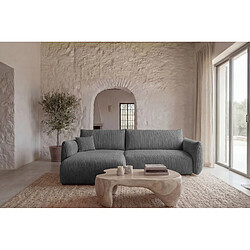 Avis Casanova Canapé d'angle convertible velours côtelé 4 places Gris foncé