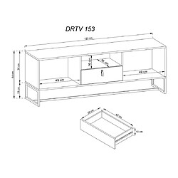 Avis Casanova Meuble TV en bois 150cm Brun foncé