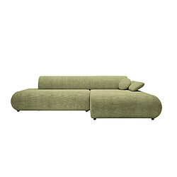 Casanova Canapé d'angle convertible tissu lisse 3 places Vert - Droit