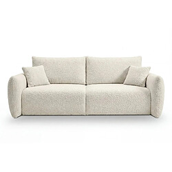 Casanova Canapé convertible tissu bouclette 3 places Beige