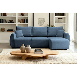 Avis Casanova Canapé d'angle convertible tissu doux 3 places Bleu