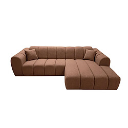 Casanova Canapé d'angle tissu bouclette 4 places Terracotta Droit