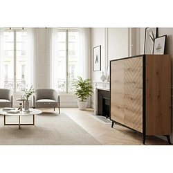 Acheter Casanova Commode 2 portes en bois 100cm - Marron et noir