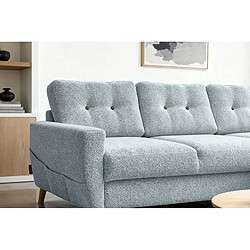 Acheter Casanova Canapé d'angle convertible tissu bouclette 4 places Bleu Droit