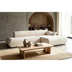Casanova Canapé d'angle convertible tissu lisse 3 places Beige Gauche pas cher