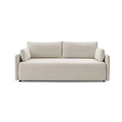 Casanova Canapé droit convertible tissu lisse 2 places Beige