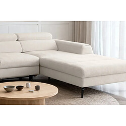 Avis Casanova Canapé d'angle convertible tissu chiné 4 places Blanc Gauche