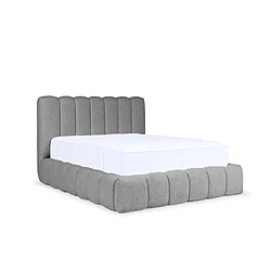 Casanova Lit coffre tissu chenille 140x200cm Gris foncé