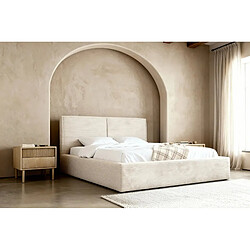 Casanova Lit coffre velours côtelé 140x200cm Beige