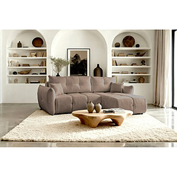 Avis Casanova Canapé d'angle convertible tissu bouclette 3 places Café