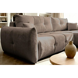 Acheter Casanova Canapé d'angle convertible tissu bouclette 3 places Café