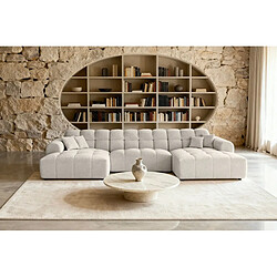 Acheter Casanova Canapé panoramique tissu bouclette 5 places Beige