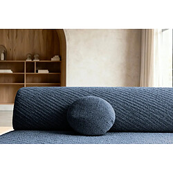 Casanova Canapé droit convertible tissu lisse 2 places Bleu pas cher