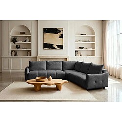 Avis Casanova Canapé panoramique convertible tissu chenille 5 places Gris