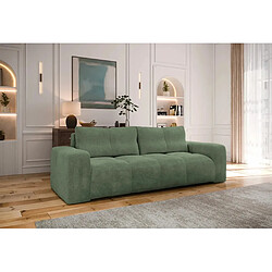 Casanova Canapé droit convertible tissu bouclette 3 places Vert