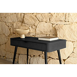 Casanova Bureau 100cm effet rainuré Noir pas cher