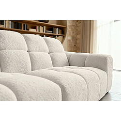 Acheter Casanova Canapé d'angle tissu bouclette 4 places Beige Gauche