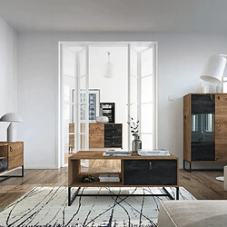 Casanova Table basse 1 tiroir en bois Brun foncé