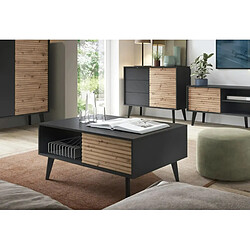 Avis Casanova Table basse 1 tiroir en bois Marron et noir