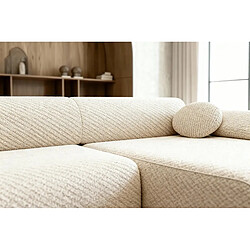 Acheter Casanova Canapé d'angle convertible tissu lisse 3 places Beige Gauche