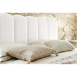Casanova Lit coffre tissu chenille 140x200cm Blanc pas cher