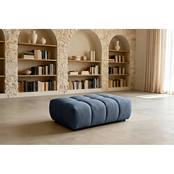 Casanova Pouf en tissu bouclette Bleu 120x60x40