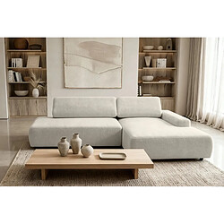 Avis Casanova Canapé d'angle convertible coffre tissu chiné 3 places Beige Gauche