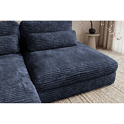 Acheter Casanova Canapé d'angle convertible velours côtelé 4 places Bleu Gauche