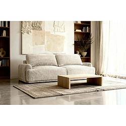 Casanova Canapé droit convertible tissu chenille 3 places Beige