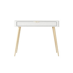 Casanova Bureau 100cm effet rainuré - Blanc