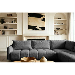 Casanova Canapé panoramique convertible tissu chenille 5 places Gris pas cher
