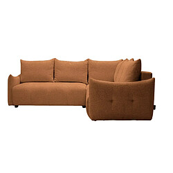 Casanova Canapé panoramique convertible tissu chenille 5 places Terracotta