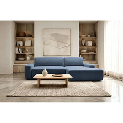 Avis Casanova Canapé d'angle convertible tissu chiné 4 places Bleu Gauche