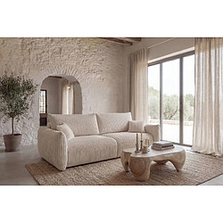 Casanova Canapé droit convertible velours côtelé 3 places Beige