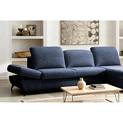Avis Casanova Canapé d'angle convertible tissu chiné 4 places Bleu Gauche