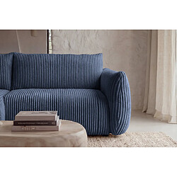Casanova Canapé d'angle convertible velours côtelé 4 places Bleu pas cher
