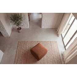 Casanova Pouf en velours côtelé Terracotta 74x74x41 pas cher