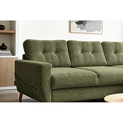 Acheter Casanova Canapé d'angle convertible tissu bouclette 4 places Vert Droit