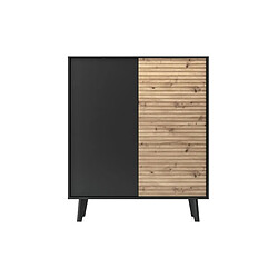 Casanova Commode 2 portes 120cm - Marron et noir