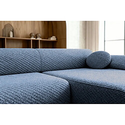 Acheter Casanova Canapé d'angle convertible tissu lisse 3 places Bleu Gauche