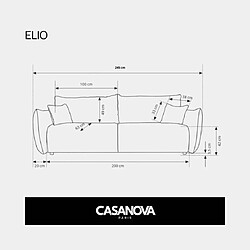 Casanova Canapé convertible tissu bouclette 3 places Bleu pas cher