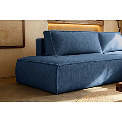 Avis Casanova Canapé d'angle convertible velours côtelé 4 places Bleu Droit