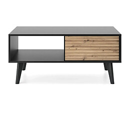 Casanova Table basse 1 tiroir en bois Marron et noir