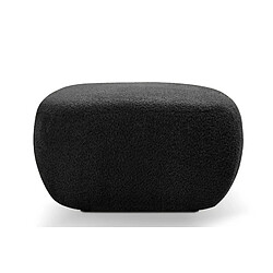 Casanova Pouf en tissu bouclette Noir 75x75x39
