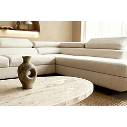 Acheter Casanova Canapé d'angle convertible tissu lisse 4 places Beige Gauche