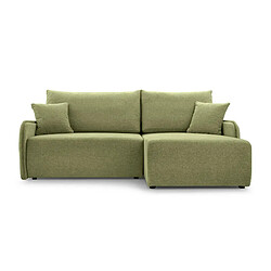Casanova Canapé d'angle tissu chiné 4 places Vert - Gauche